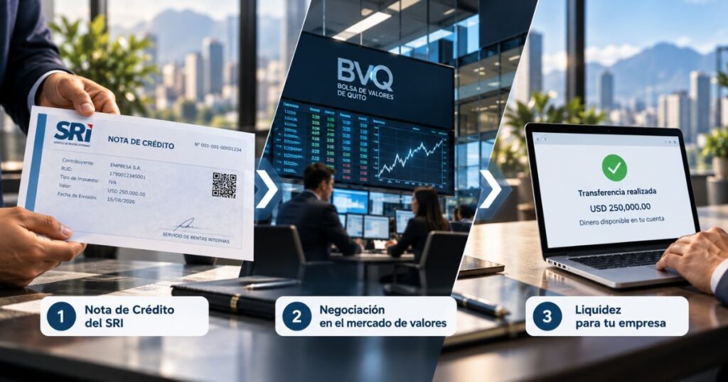 Proceso para negociar notas de crédito del SRI en el mercado de valores